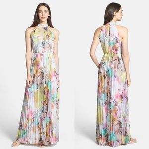 Ted Baker Electric Daydream Pleated Maxi Dress